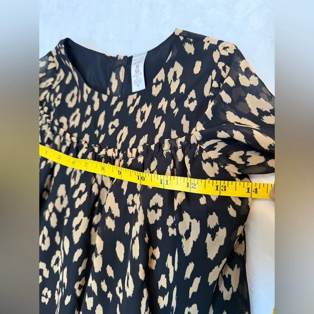 Carter's Size 5T Black and Gold Patterned Kids Dress